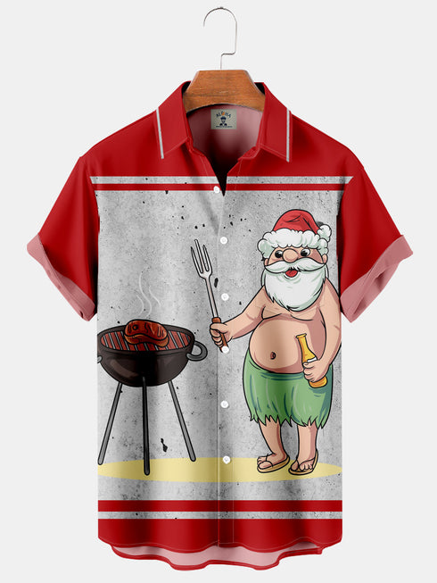 Men's Christmas Funny Graphic Short Sleeve Hawaiian Shirt